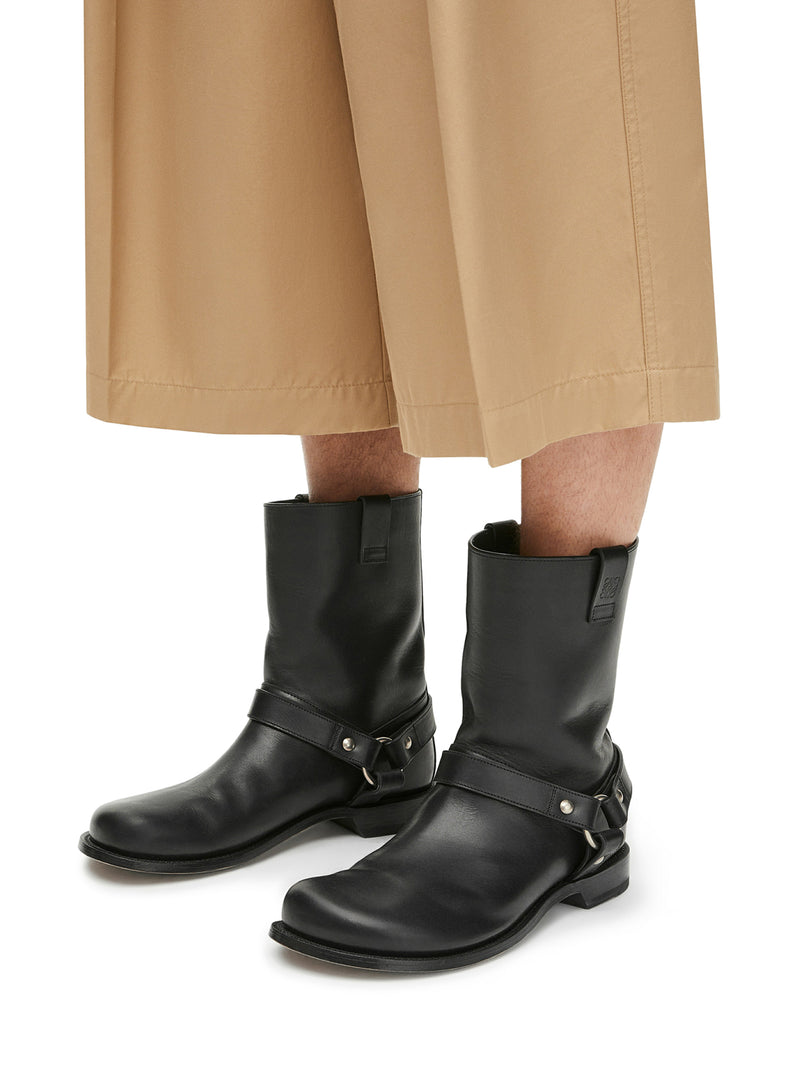 Suitnegozi Stivali Campo Biker In Pelle Di Vitello