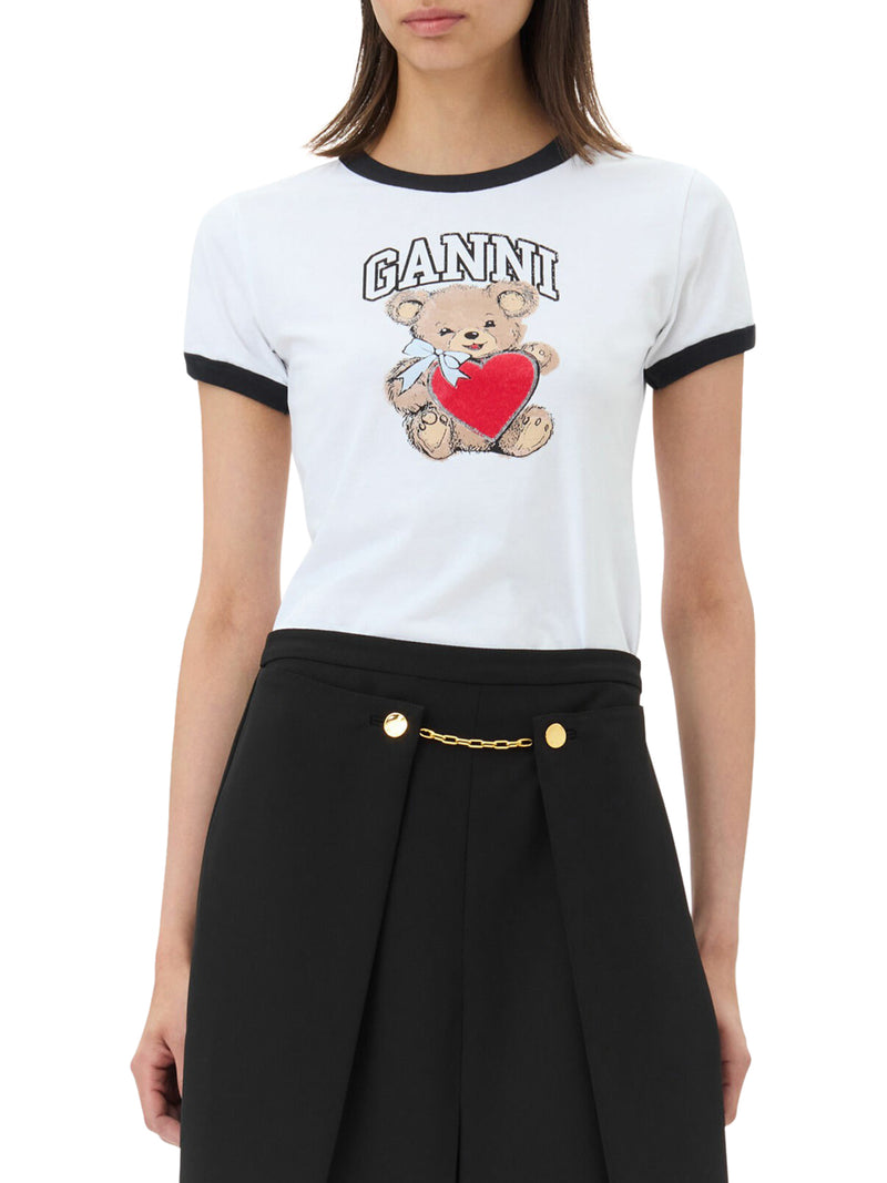 Suitnegozi T-SHIRT BASIC JERSEY BIANCA CON ORSO