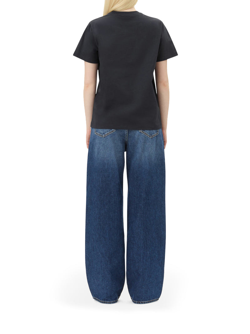 Suitnegozi T-SHIRT RELAXED CON GUFI IN JERSEY NERA