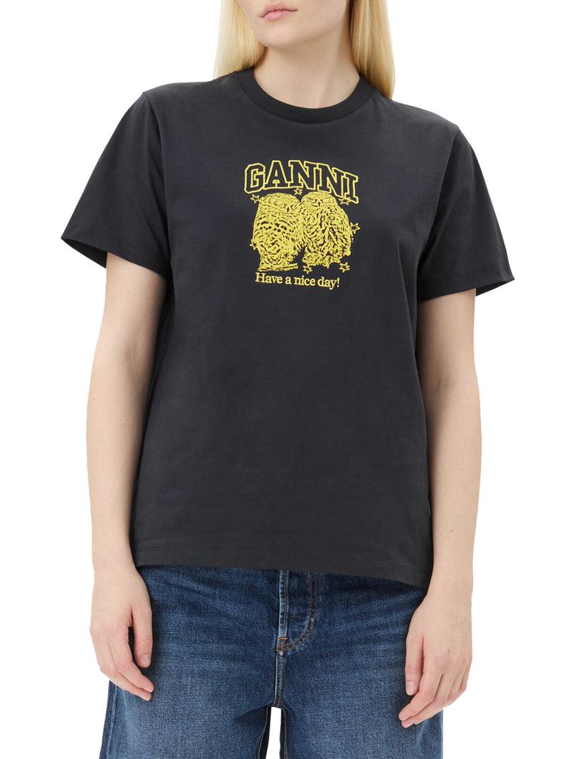 Suitnegozi T-SHIRT RELAXED CON GUFI IN JERSEY NERA