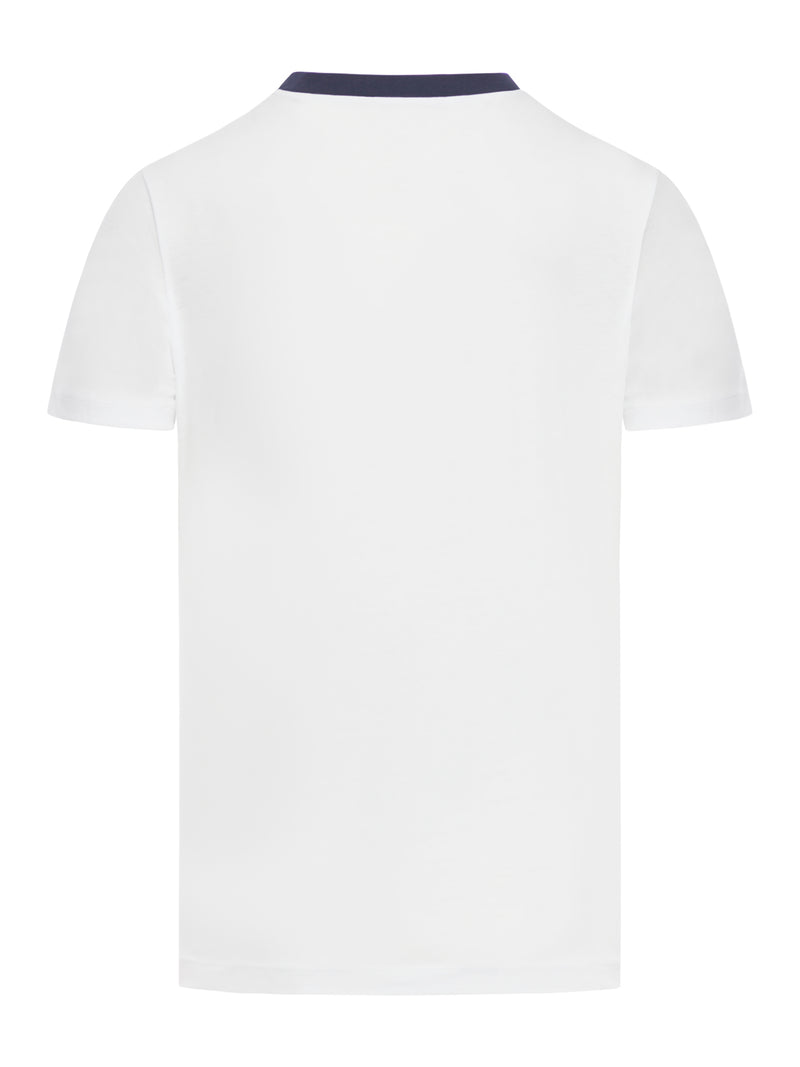 Suitnegozi T-SHIRT CON COLLO A CONTRASTO E LOGO IN COTONE ORGANICO
