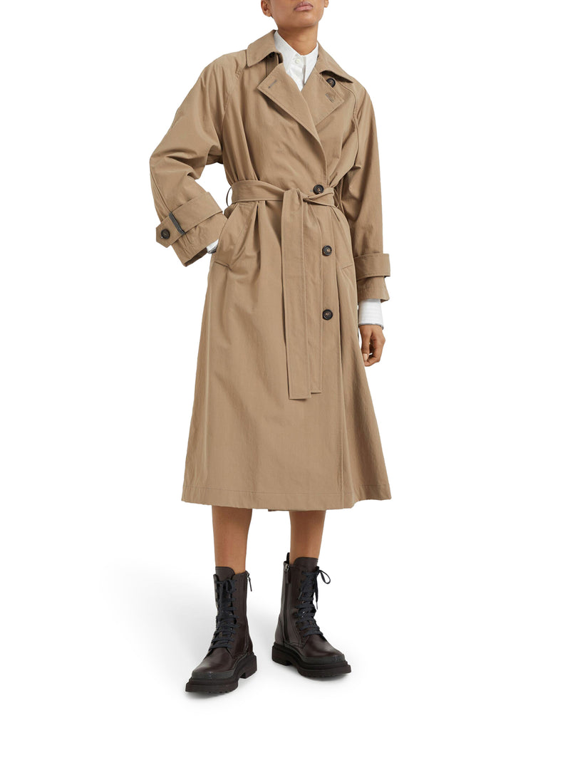 Suitnegozi Trench In Canvas Techno Con Shiny Cuff Details
