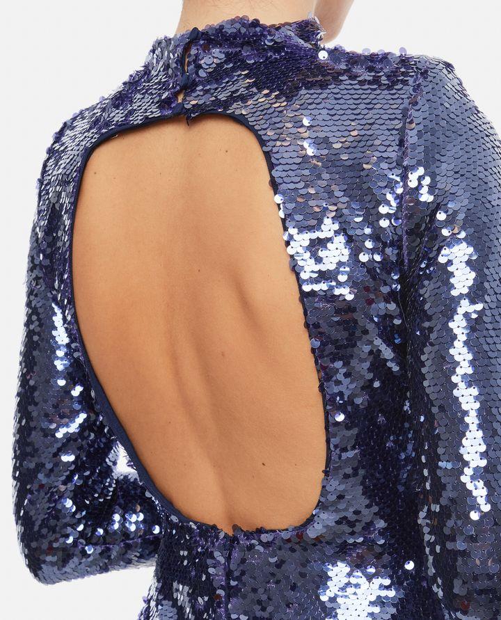 Biffi ABITO MIDI IN PAILLETTES COLOR NAVY