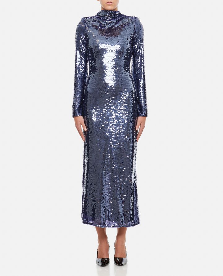 Biffi ABITO MIDI IN PAILLETTES COLOR NAVY