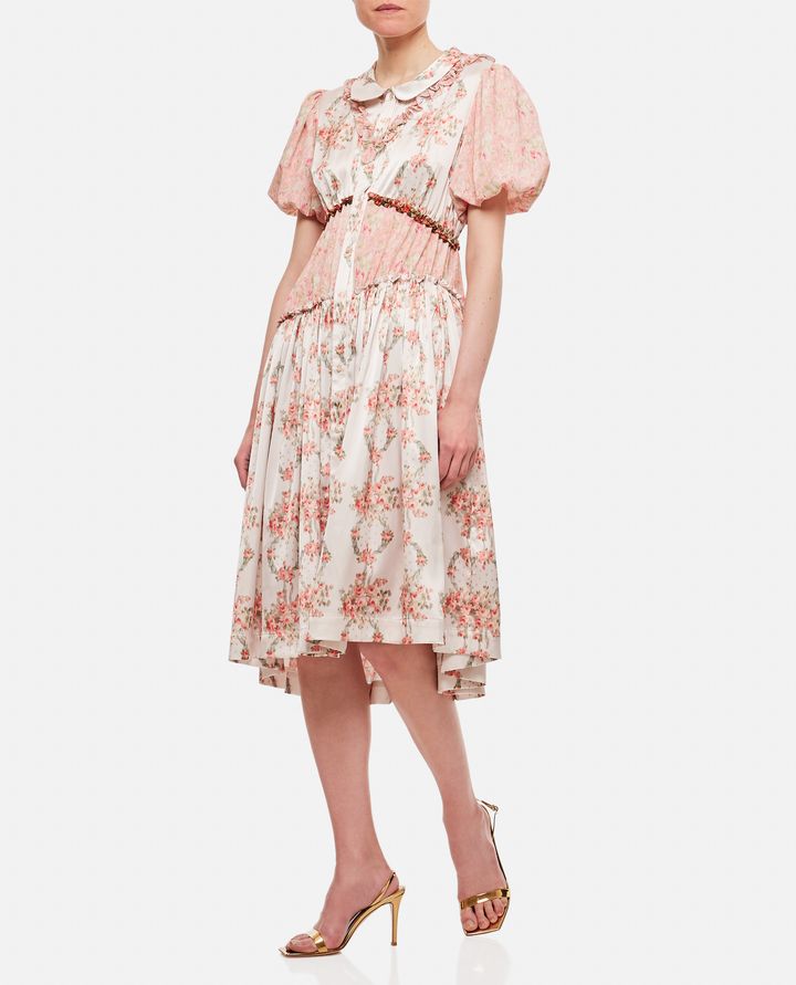 Biffi ASYMMETRIC BALOON SLEEVE MIDI DRESS