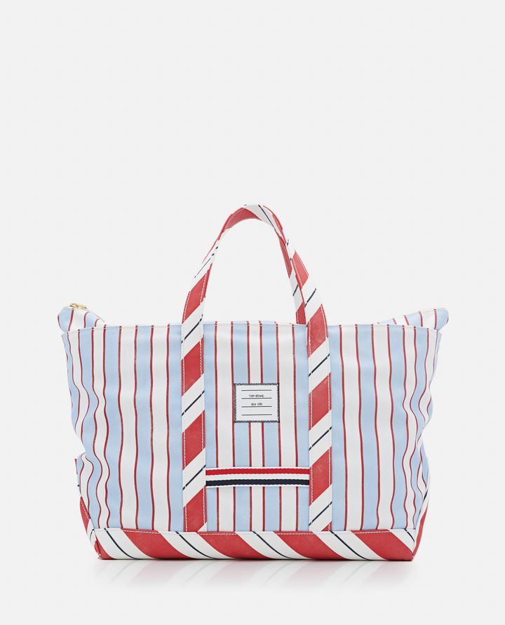 Biffi BORSA TOOL TOTE MEDIA A RIGHE IN TELA WASHED