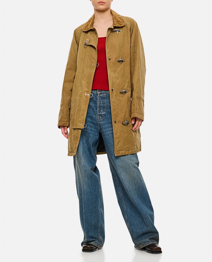 Biffi CAPPOTTO LUNGO BEIGE CON GANCI FRONTALI