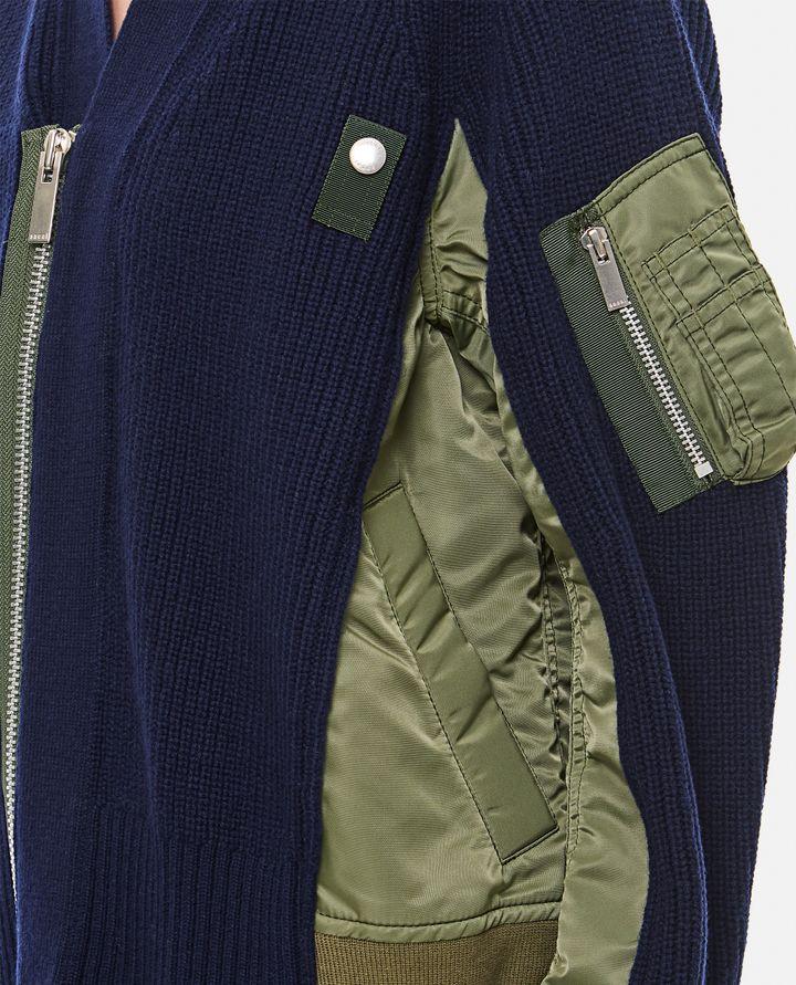 Biffi CARDIGAN IN LANA E TWILL DI NYLON