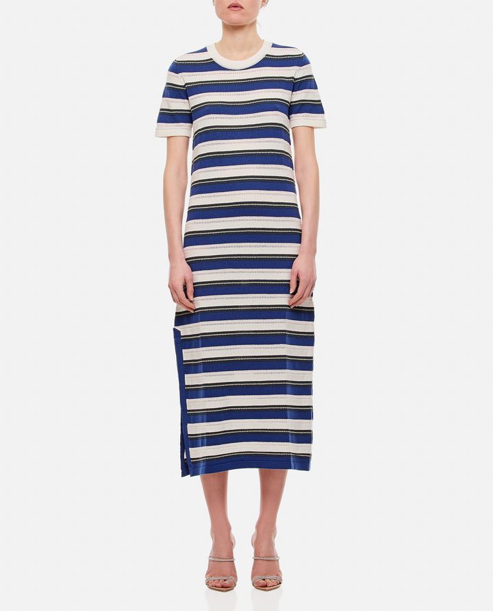 Biffi CASHMERE BLEND STRIPED MIDI DRESS