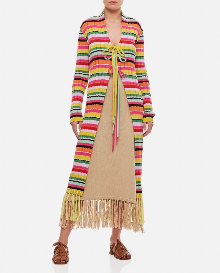 Biffi COTTON FRINGES LONG CARDIGAN
