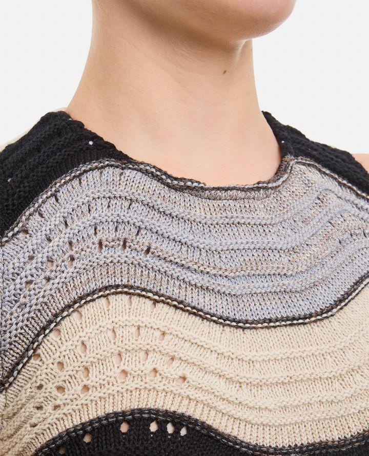 Biffi CROP TOP ORIZZONTALE IN LINO E COTONE