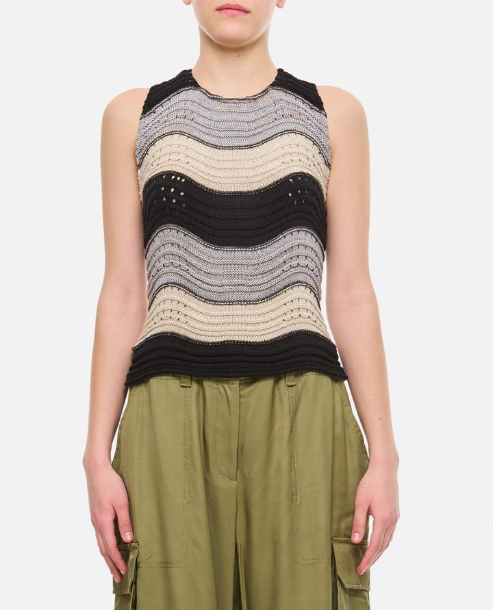 Biffi CROP TOP ORIZZONTALE IN LINO E COTONE