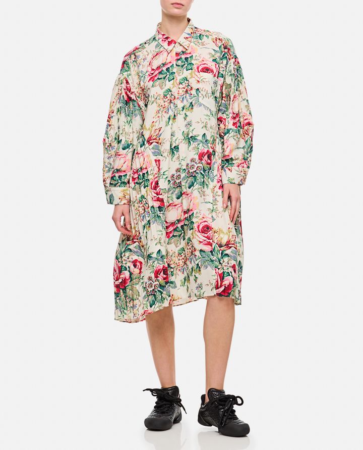 Biffi FLOWER PATTERN PRINTED SHIRT DRESS