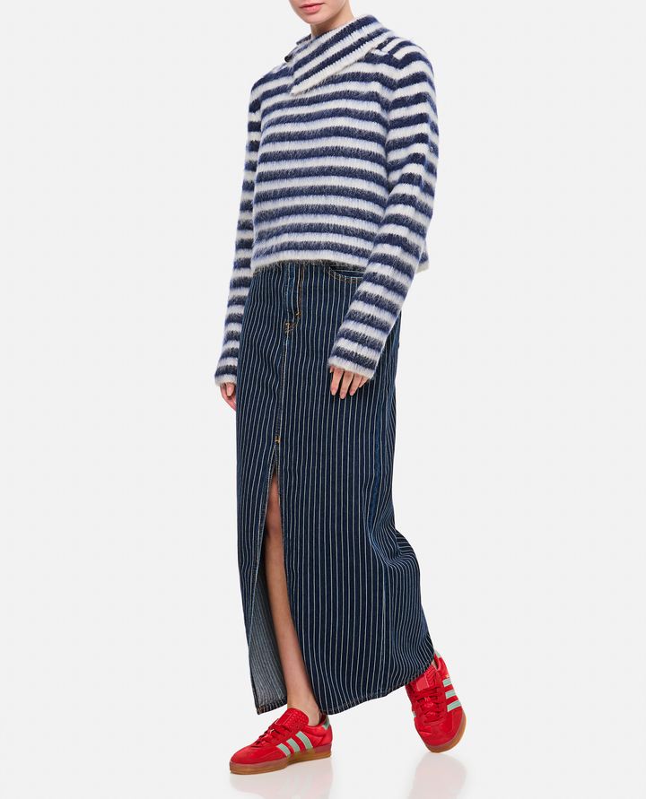 Biffi GONNA MIDI DENIM A RIGHE