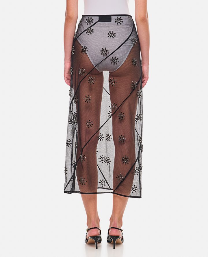 Biffi GONNA MIDI TRASPARENTE CON RICAMI