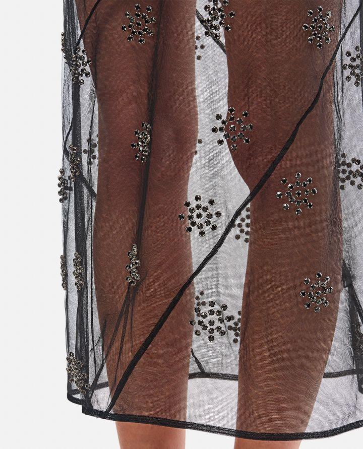 Biffi GONNA MIDI TRASPARENTE CON RICAMI