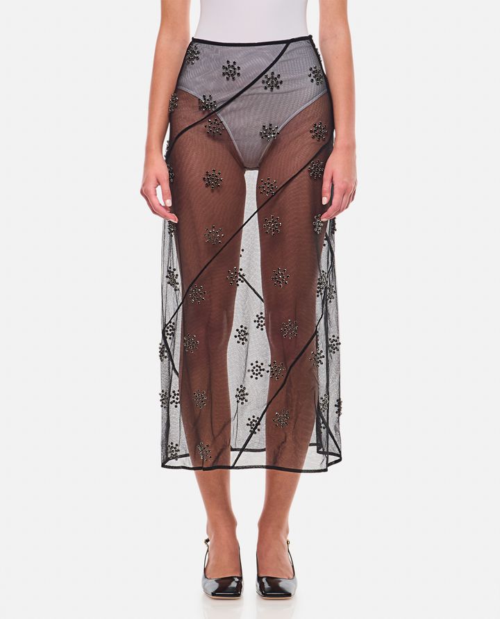 Biffi GONNA MIDI TRASPARENTE CON RICAMI