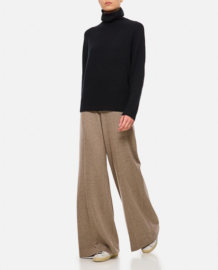 Biffi HERRINGBONE PANTALONI AMPI IN CASHMERE
