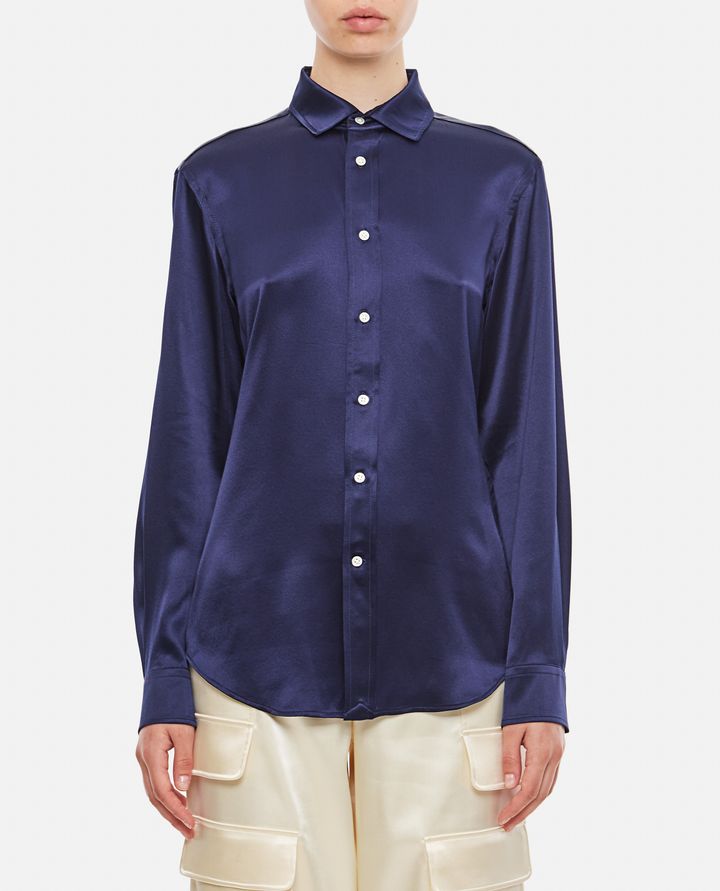 Biffi LONG SLEEVE BUTTON FRONT SILK SHIRT