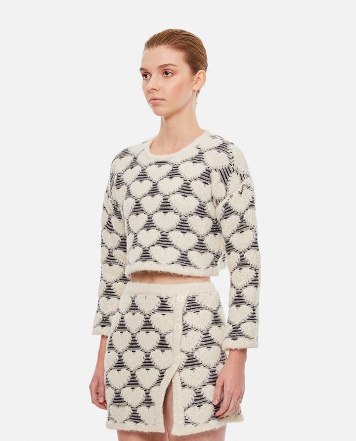 Biffi MAGLIA CROPPED MOTIVO CUORI