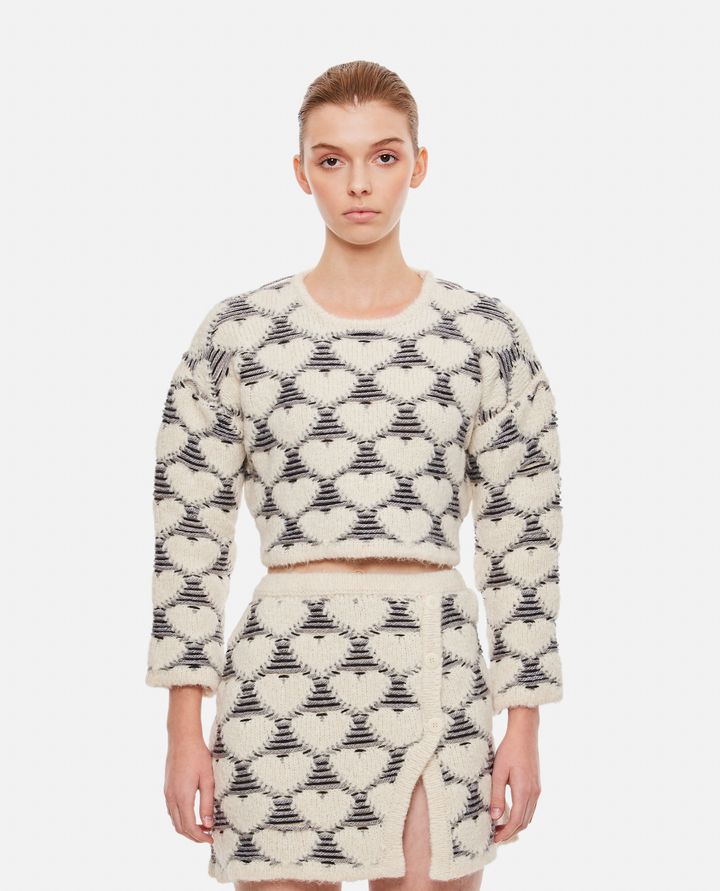 Biffi MAGLIA CROPPED MOTIVO CUORI