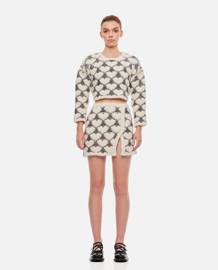 Biffi MINIGONNA MOTIVO CUORI CON SPACCO