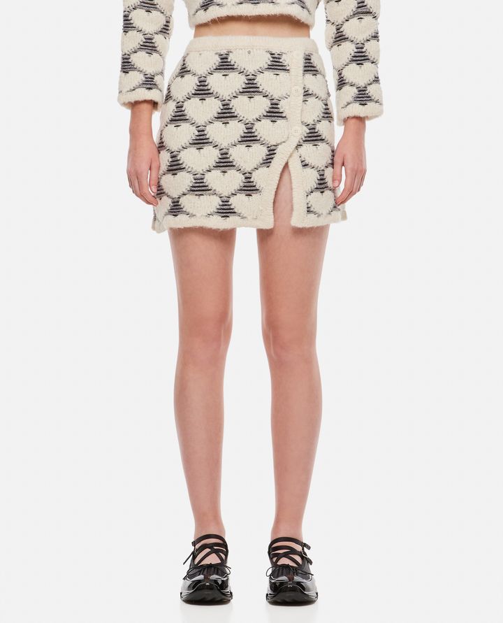 Biffi MINIGONNA MOTIVO CUORI CON SPACCO