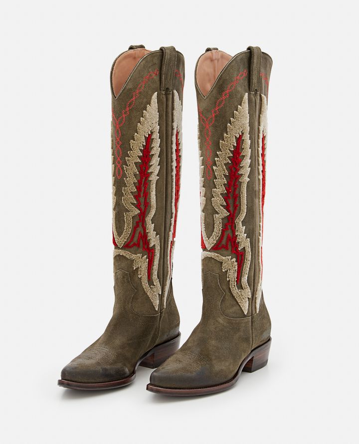 Biffi POINTED TOE SUEDE COWBOY BOOTS