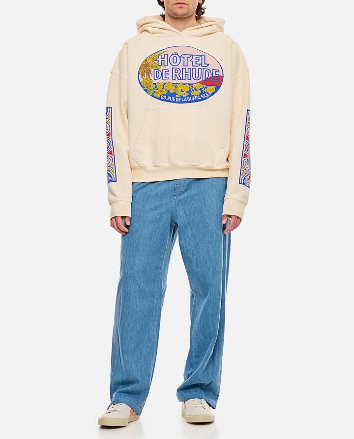 Biffi RHUDE HOTEL FELPA IN COTONE CON CAPPUCCIO