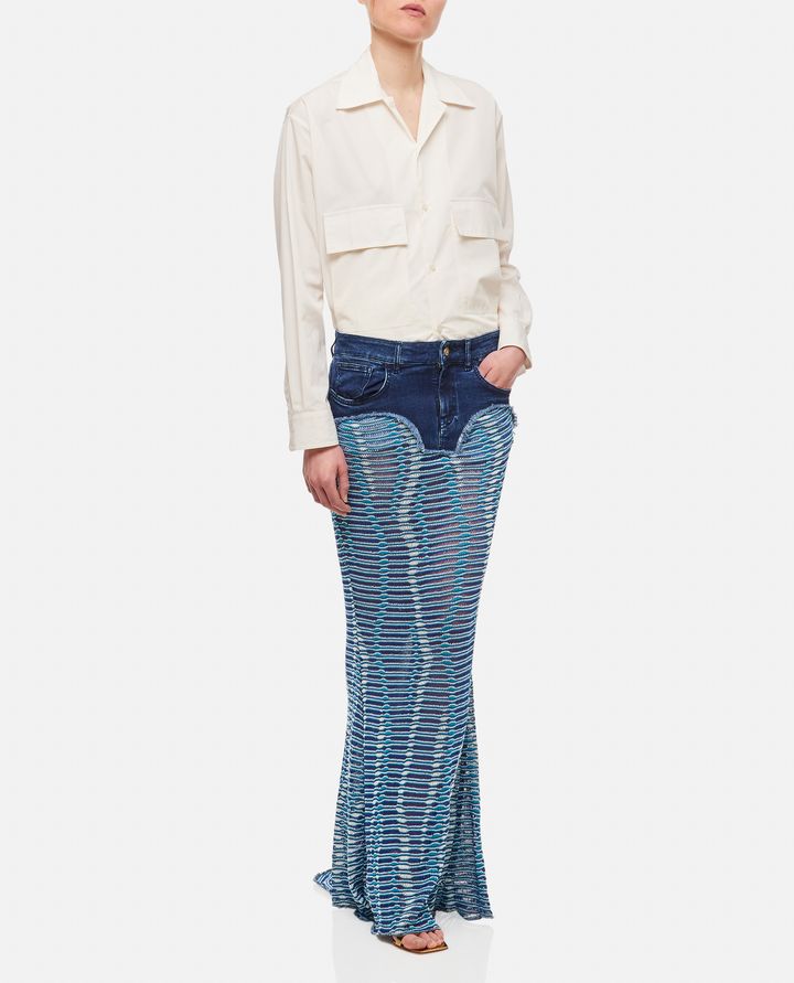 Biffi SIREN DENIM JAQUARD MAXI SKIRT