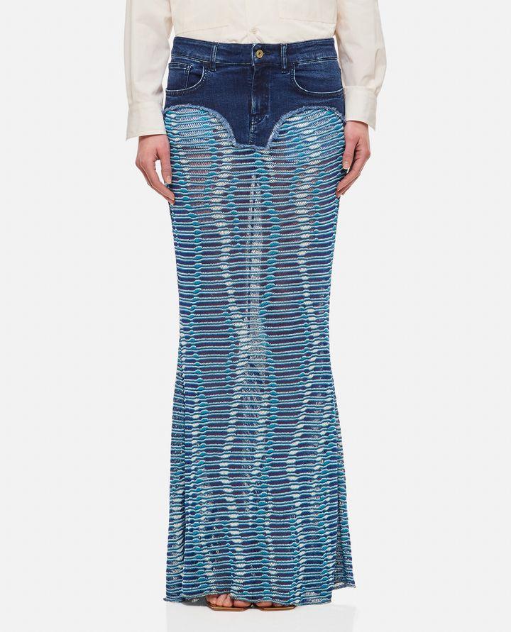 Biffi SIREN DENIM JAQUARD MAXI SKIRT