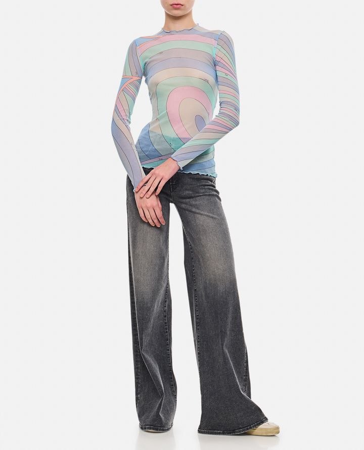 Biffi T-SHIRT MANICA LUNGA IN TULLE