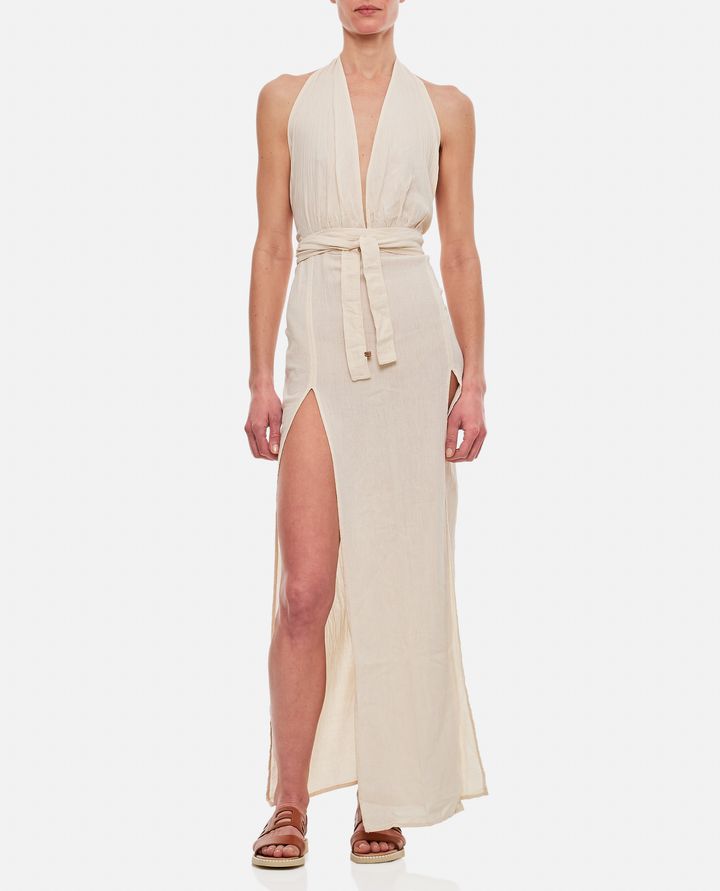 Biffi TACOH COTTON LONG DRESS WITH SLITS