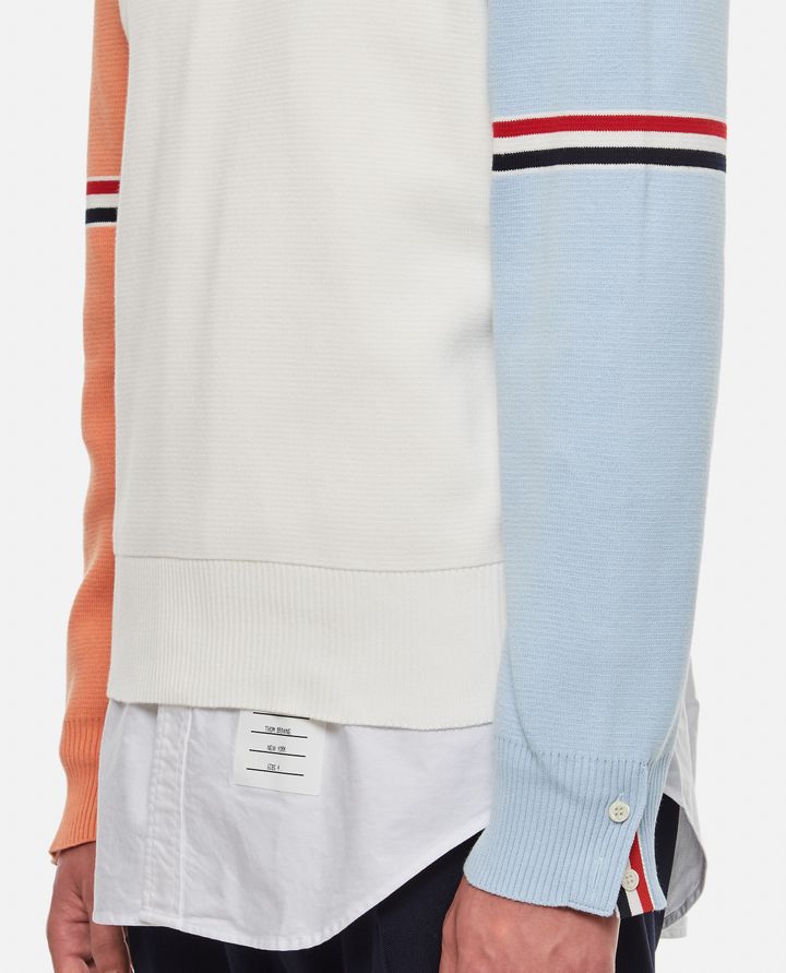 Biffi PULLOVER GIROCOLLO IN COTONE CON 4 RIGHE A BARRE