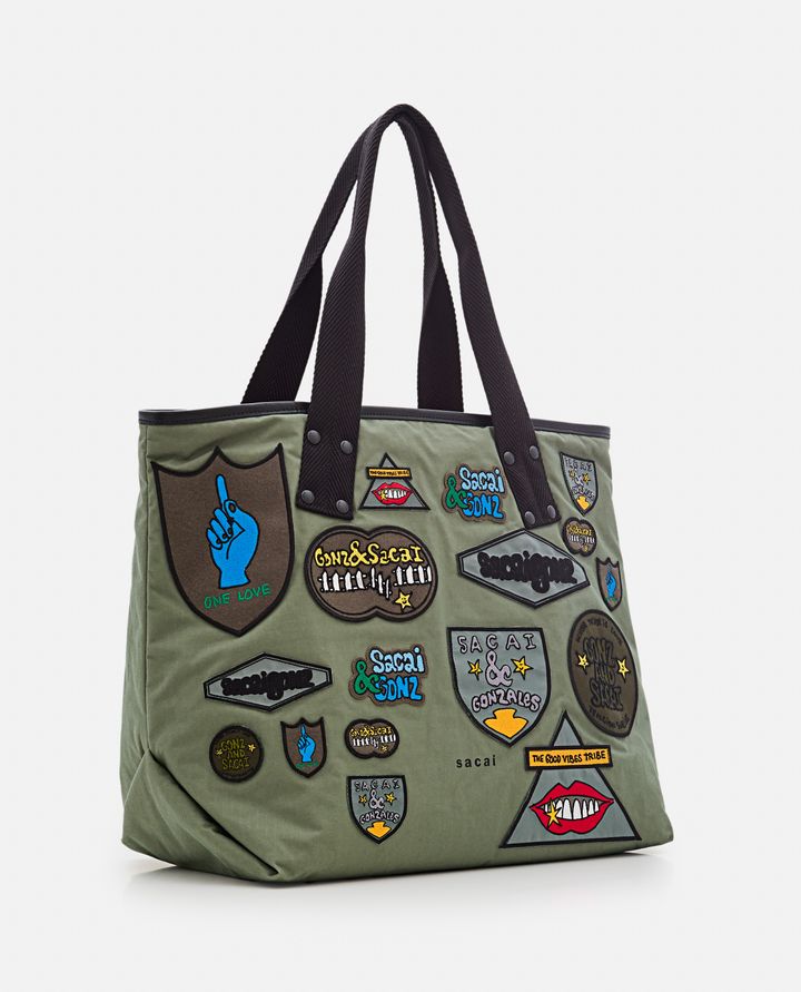 Biffi TOTE BAG CON PATCH ALLOVER SACAI X MARC GONZALES