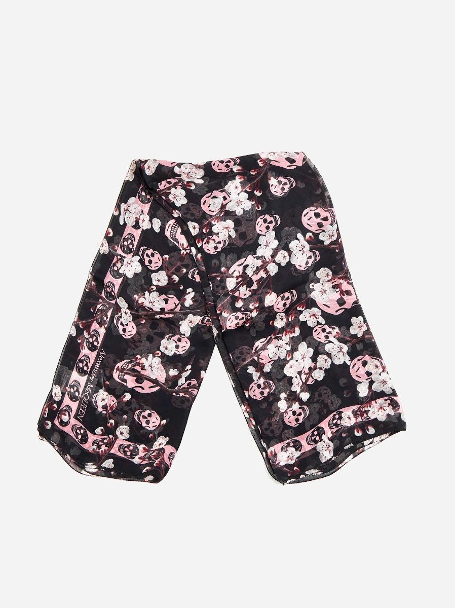ALEXANDER MCQUEEN Foulard Skull & Blossom In Seta