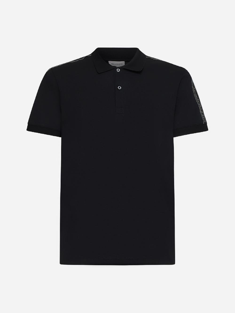ALEXANDER MCQUEEN Polo in cotone con logo-tape