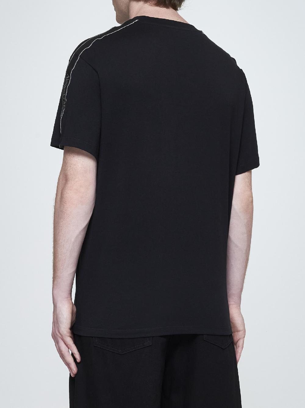 ALEXANDER MCQUEEN T-shirt In Cotone Con Logo-tape
