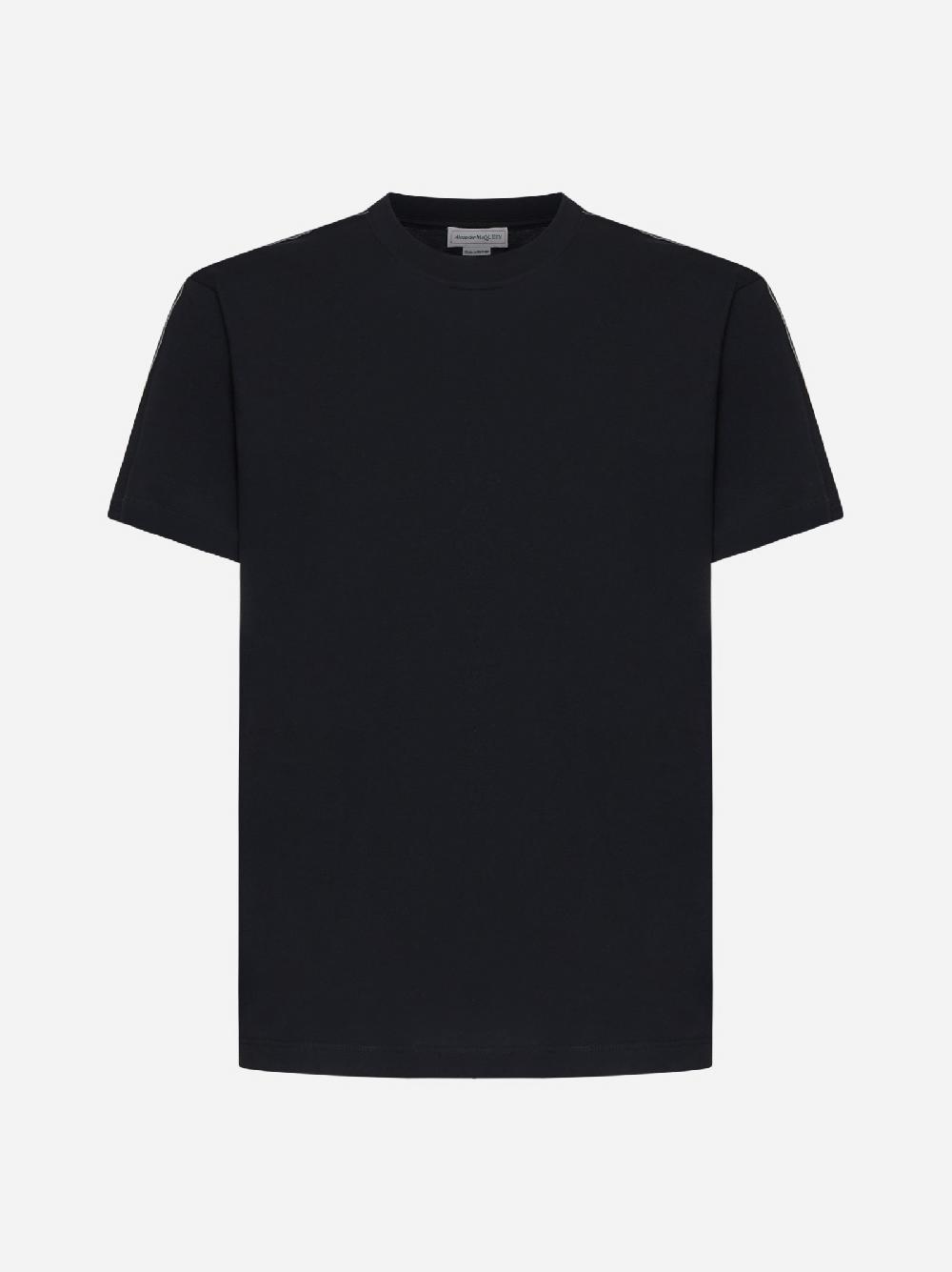 ALEXANDER MCQUEEN T-shirt in cotone con logo-tape