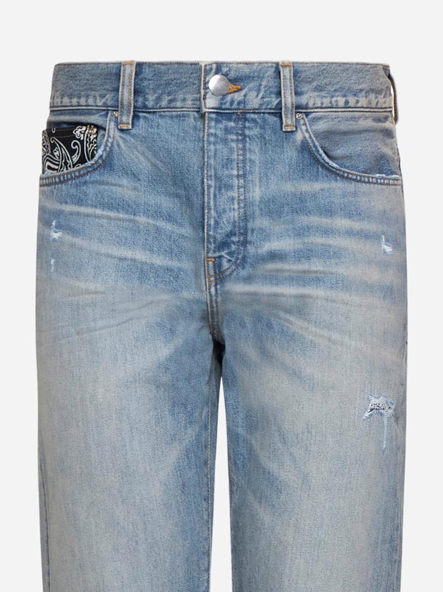 AMIRI Jeans Bandana Repair Straight Azzurro