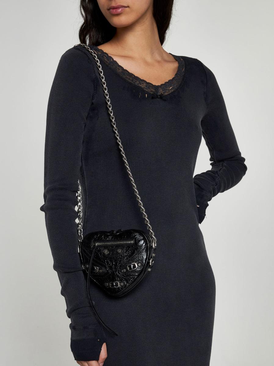BALENCIAGA Borsa Cagole Heart Mini In Pelle