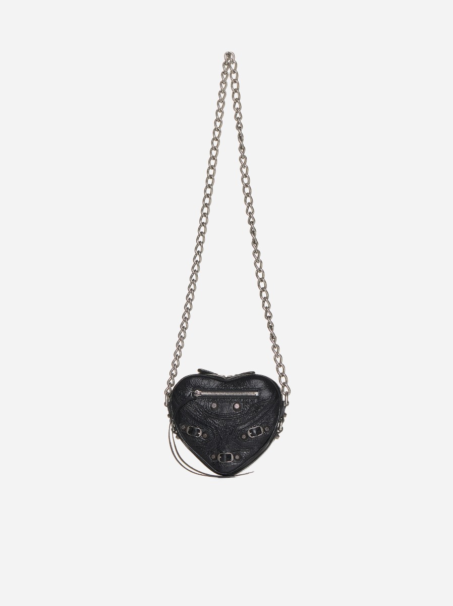 BALENCIAGA Borsa Cagole Heart Mini in pelle