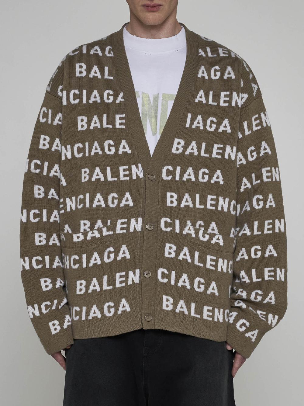 BALENCIAGA Cardigan In Lana Con Logo
