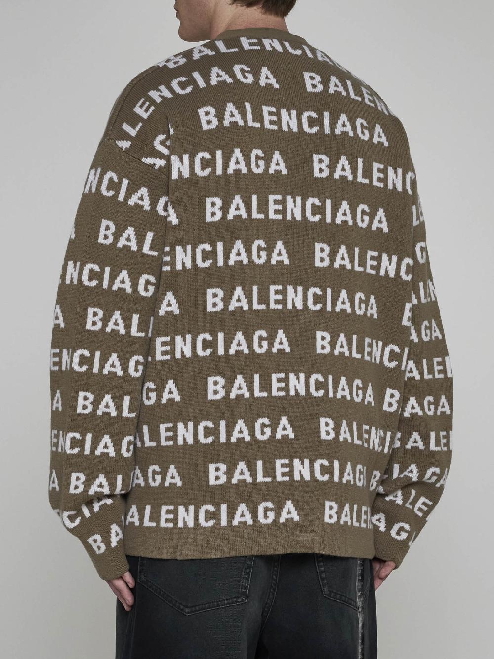BALENCIAGA Cardigan In Lana Con Logo