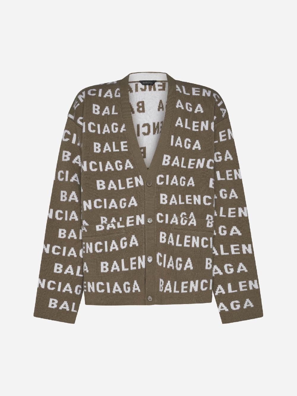 BALENCIAGA Cardigan in lana con logo