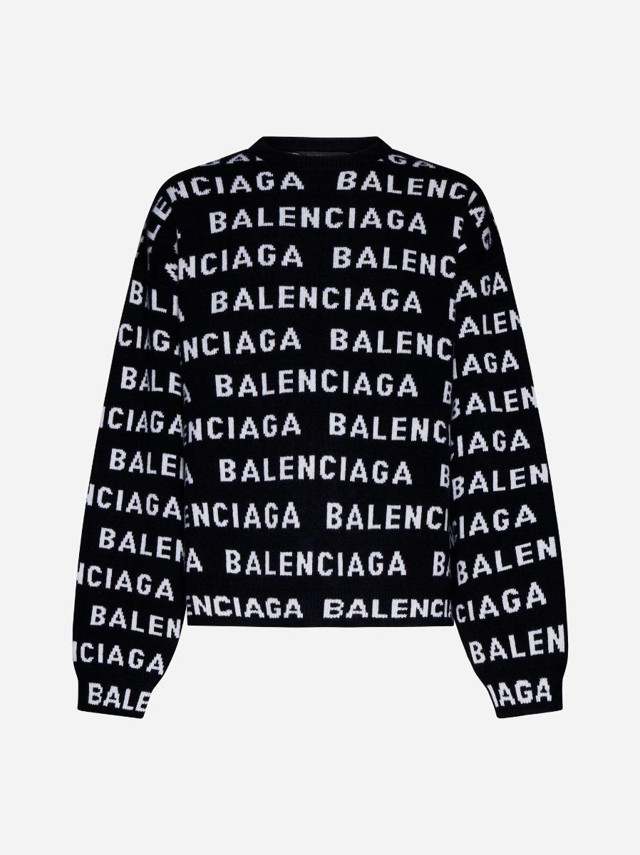 BALENCIAGA Pull in lana con logo
