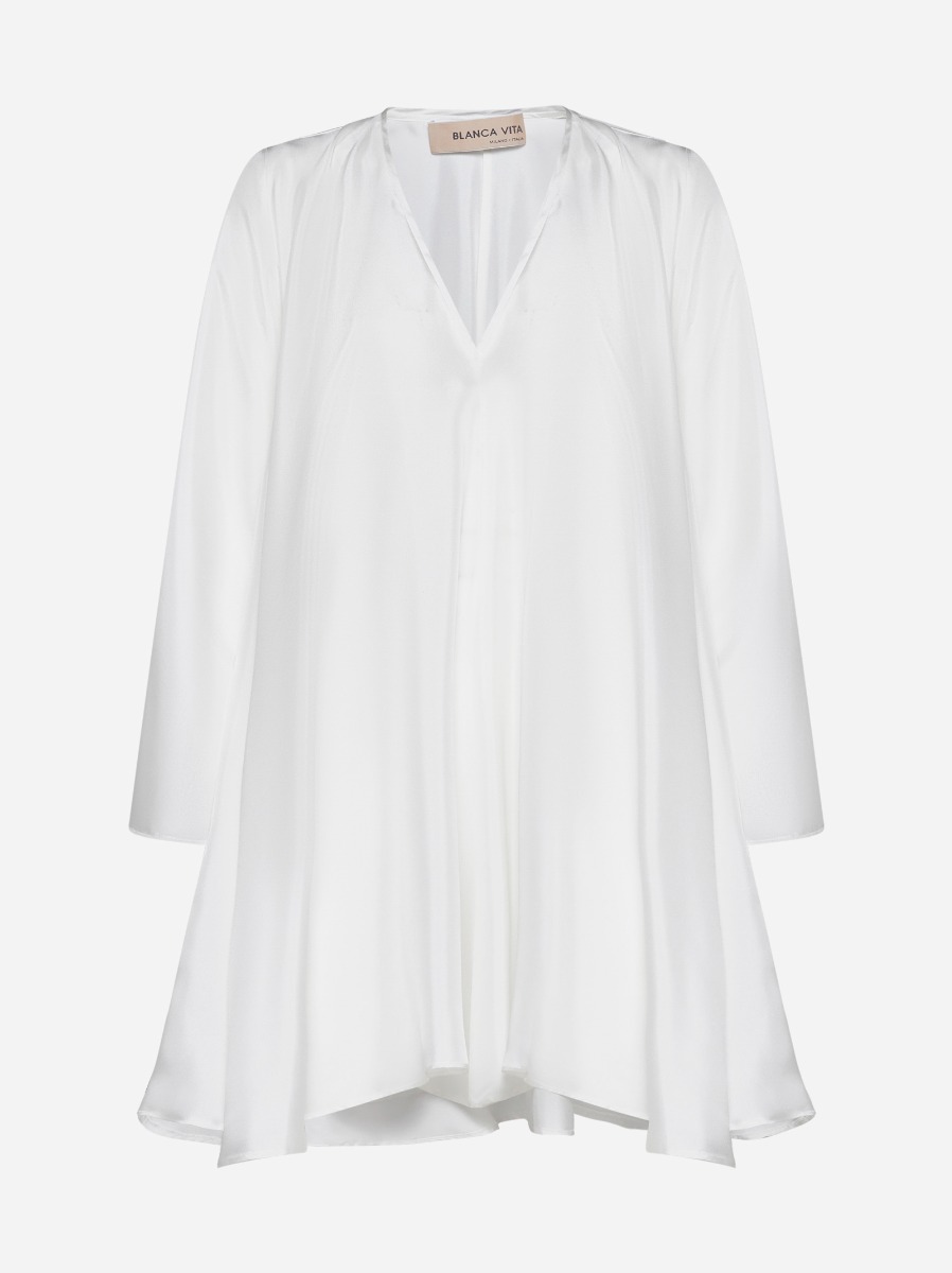 BLANCA VITA Abito oversize Aeonium in seta