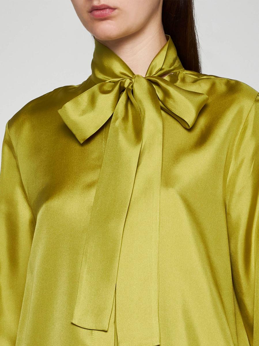 BLANCA VITA Camicia Campanula In Seta Con Fiocco