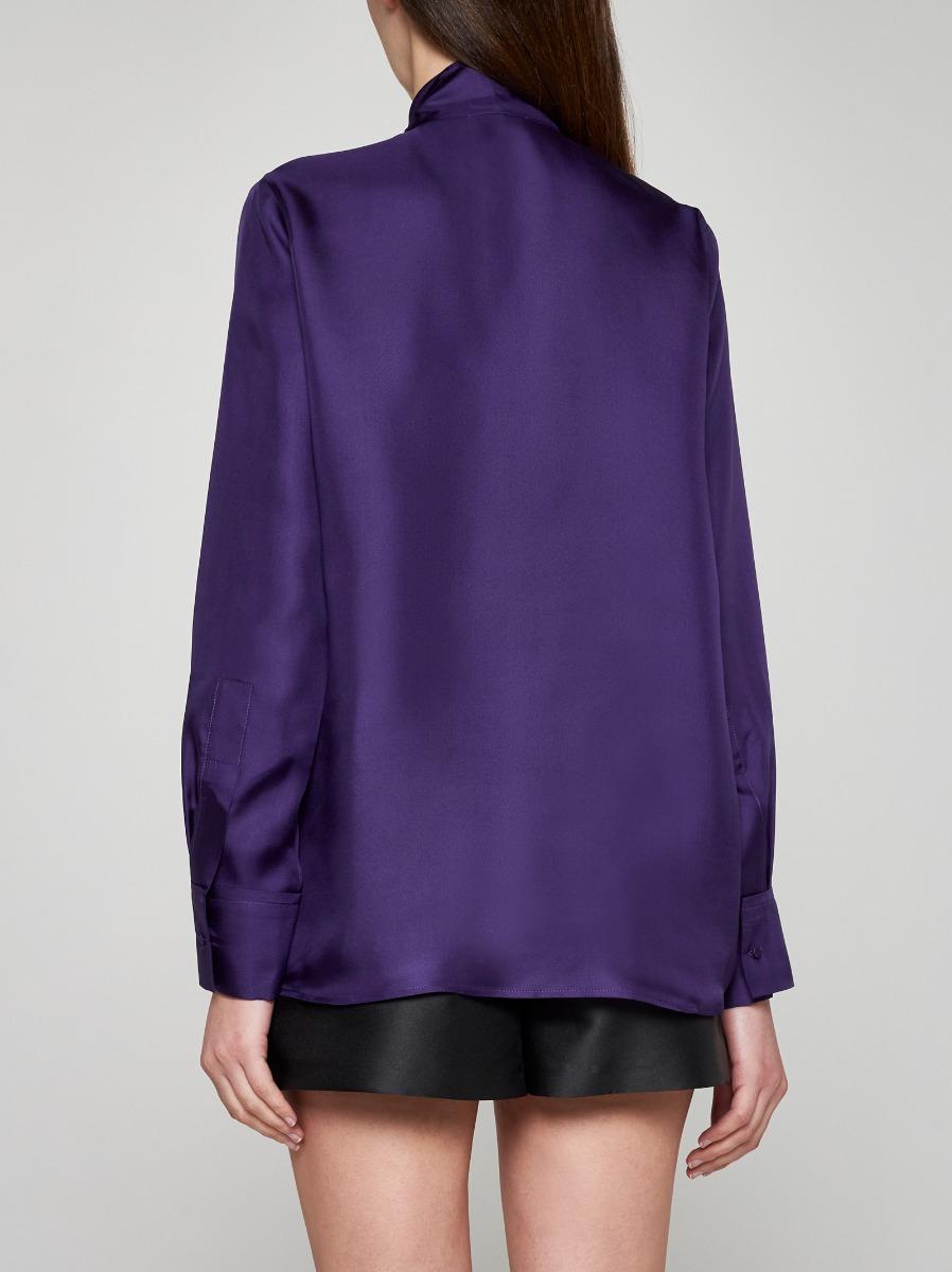 BLANCA VITA Camicia Campanula In Seta Con Fiocco