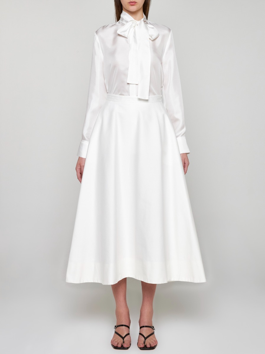 BLANCA VITA Camicia Campanula In Seta Con Fiocco